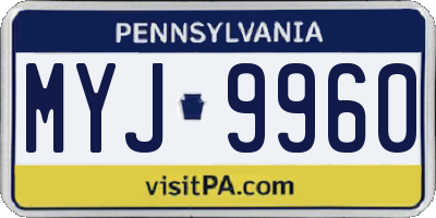 PA license plate MYJ9960