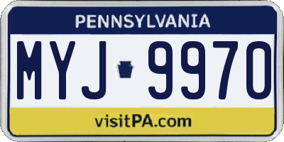 PA license plate MYJ9970