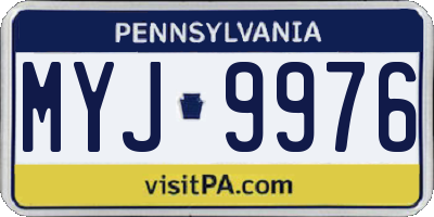 PA license plate MYJ9976