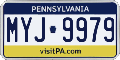 PA license plate MYJ9979