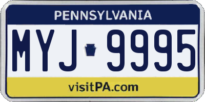 PA license plate MYJ9995