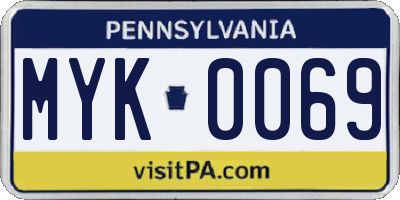 PA license plate MYK0069