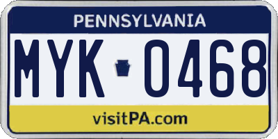 PA license plate MYK0468