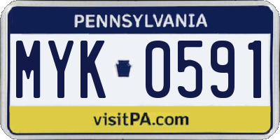 PA license plate MYK0591