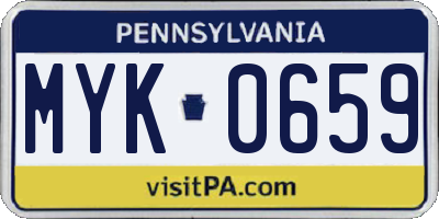 PA license plate MYK0659