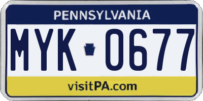 PA license plate MYK0677