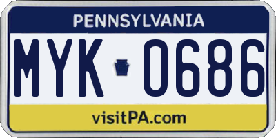 PA license plate MYK0686