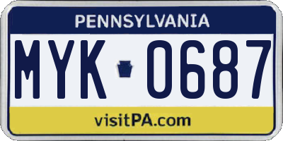 PA license plate MYK0687