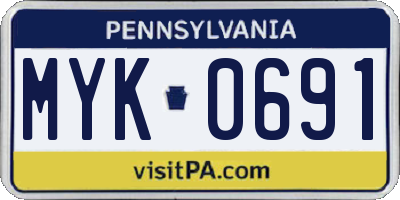 PA license plate MYK0691