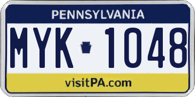 PA license plate MYK1048
