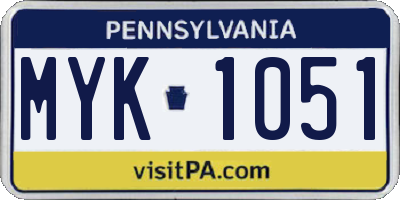 PA license plate MYK1051