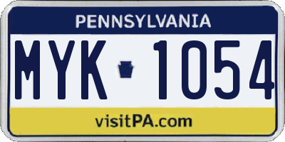 PA license plate MYK1054