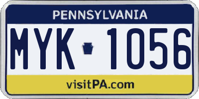 PA license plate MYK1056