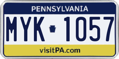 PA license plate MYK1057