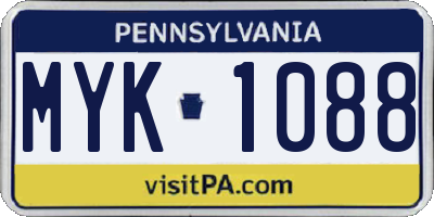 PA license plate MYK1088