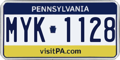 PA license plate MYK1128