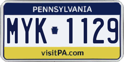 PA license plate MYK1129