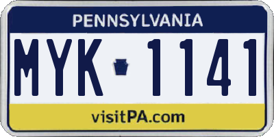 PA license plate MYK1141