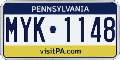 PA license plate MYK1148