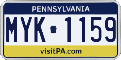 PA license plate MYK1159