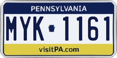 PA license plate MYK1161