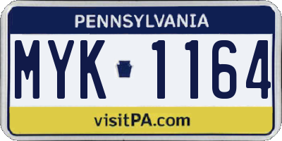 PA license plate MYK1164
