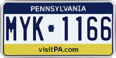 PA license plate MYK1166