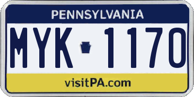 PA license plate MYK1170