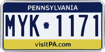 PA license plate MYK1171