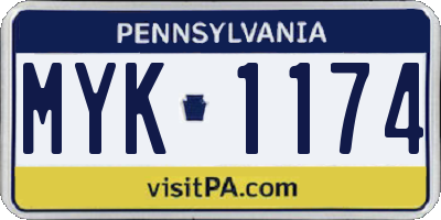 PA license plate MYK1174