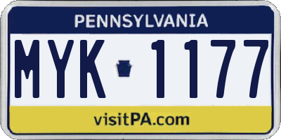 PA license plate MYK1177
