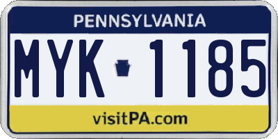 PA license plate MYK1185