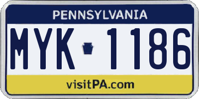 PA license plate MYK1186
