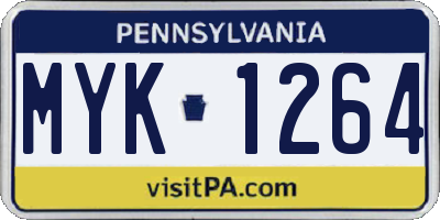 PA license plate MYK1264