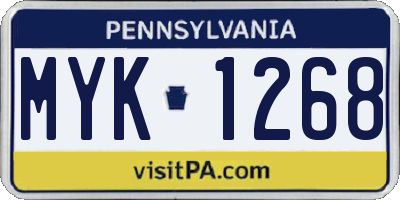 PA license plate MYK1268