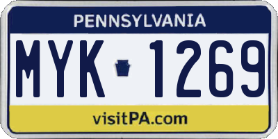 PA license plate MYK1269
