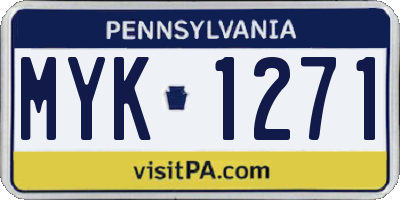 PA license plate MYK1271