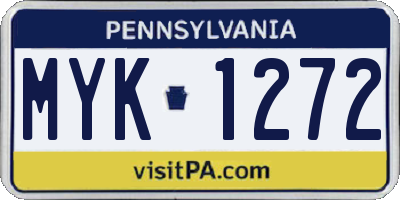 PA license plate MYK1272