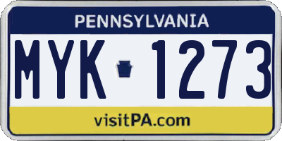 PA license plate MYK1273