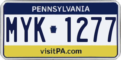 PA license plate MYK1277