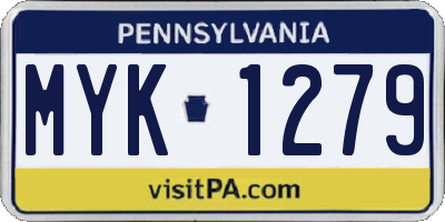 PA license plate MYK1279