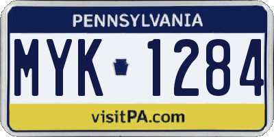 PA license plate MYK1284