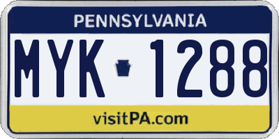 PA license plate MYK1288