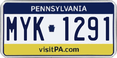 PA license plate MYK1291
