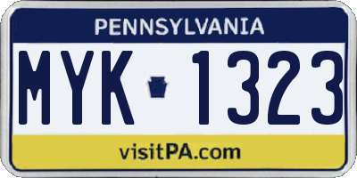 PA license plate MYK1323
