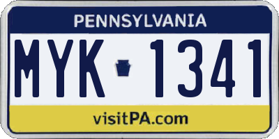 PA license plate MYK1341