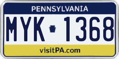PA license plate MYK1368