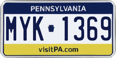 PA license plate MYK1369