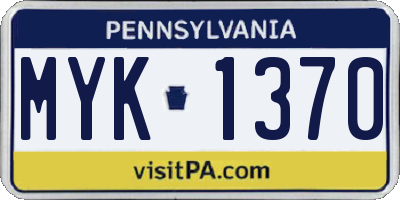 PA license plate MYK1370