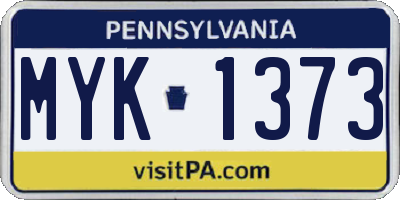 PA license plate MYK1373